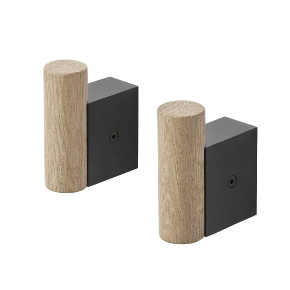 Muuto Clothes Hooks & Hangers*Attach hook 2-pack, Oak- Black