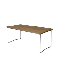 Grythyttan Stålmöbler Table For Outdoor Use*B31 dining table, Oak oil-hot-dip galvanized stand Beige