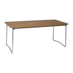 Grythyttan Stålmöbler Table For Outdoor Use*B31 dining table, Teak-hot-dip galvanized stand Brown