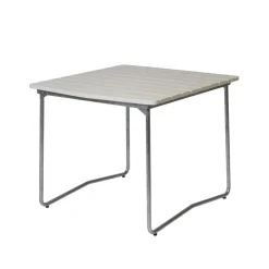 Grythyttan Stålmöbler Table For Outdoor Use*B31 dining table, lacquer oak-hot-dip galvanized stand White