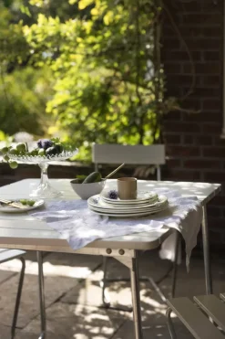 Grythyttan Stålmöbler Table For Outdoor Use*B31 dining table, lacquer oak-hot-dip galvanized stand White