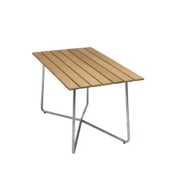 Grythyttan Stålmöbler Table For Outdoor Use*B25A table, Oak oil-hot-dip galvanized stand Beige