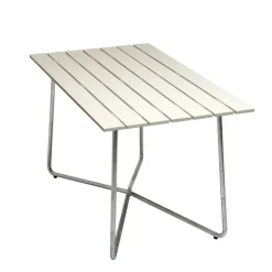 Grythyttan Stålmöbler Table For Outdoor Use*B25A table, lacquer oak-hot-dip galvanized White
