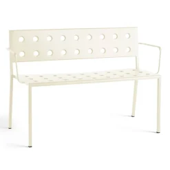 HAY Outdoor Lounge Furniture|Garden Sofas & Garden Benches*Balcony Dining bench with armrest 121x52 cm, Chalk Beige