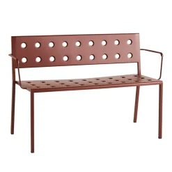 HAY Outdoor Lounge Furniture|Garden Sofas & Garden Benches*Balcony Dining bench with armrest 121x52 cm, Iron Red