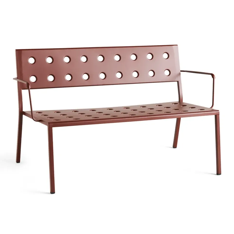 HAY Garden Sofas & Garden Benches|Outdoor Lounge Furniture*Balcony Lounge bench with armrest 121.5x69 cm, Iron Red
