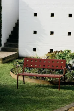 HAY Garden Sofas & Garden Benches|Outdoor Lounge Furniture*Balcony Lounge bench with armrest 121.5x69 cm, Iron Red