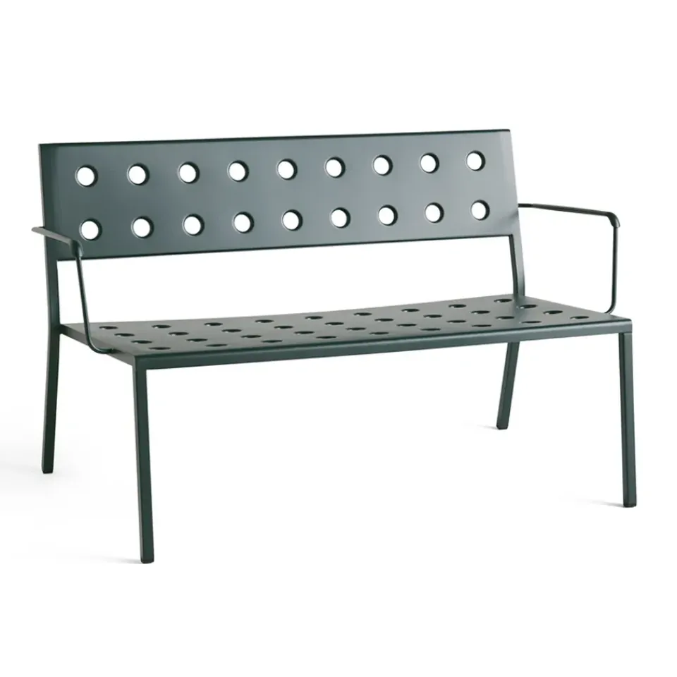 HAY Outdoor Lounge Furniture|Garden Sofas & Garden Benches*Balcony Lounge bench with armrest 121.5x69 cm, Dark forest Green