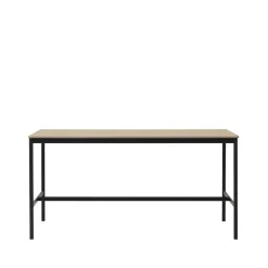 Muuto Bar Tables*Base high bar table, Oak, black legs, plywood edge, b85 l190 h95 Beige