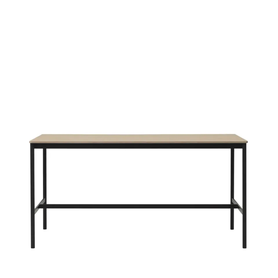 Muuto Bar Tables*Base high bar table, Oak, black legs, plywood edge, b85 l190 h95 Beige