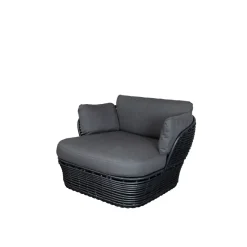 Cane-line Seating|Outdoor Lounge Furniture*Basket lounge armchair, Graphite , incl. cushions Grey