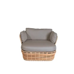 Cane-line Seating|Outdoor Lounge Furniture*Basket lounge armchair, Natural, incl. taupe cushions Beige