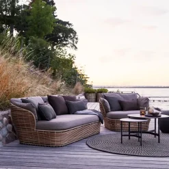 Cane-line Seating|Outdoor Lounge Furniture*Basket lounge armchair, Natural, incl. taupe cushions Beige