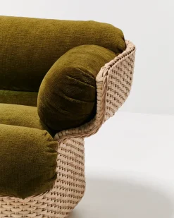 GUBI Armchairs & Footstools|Chairs*Basket lounge chair fully upholstered, Mumble Glamour Group 40-rattan Green