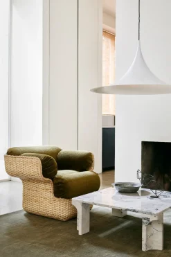 GUBI Armchairs & Footstools|Chairs*Basket lounge chair fully upholstered, Mumble Glamour Group 40-rattan Green