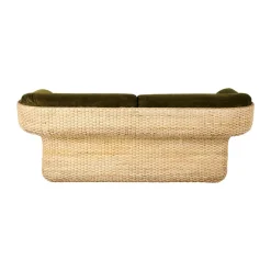 GUBI Sofas*Basket 2-seat sofa fully upholstered, Mumble Glamour Group 40-rattan Green