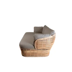 Cane-line Garden Sofas & Garden Benches|Balcony Furniture*Basket sofa 2-seater, Natural, taupe cushions BeigeGrey