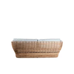 Cane-line Garden Sofas & Garden Benches|Balcony Furniture*Basket sofa 2-seater, Natural, taupe cushions BeigeGrey