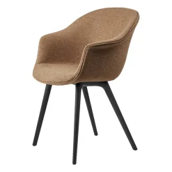GUBI Chairs*Bat Dining Chair - - fully upholstered, plastic base, Around bouclé 032-black Brown
