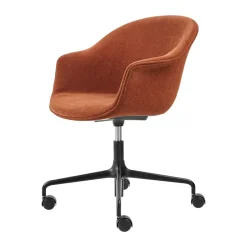 GUBI Office Chairs*Bat Meeting Chair office chair fully upholstered, Belsuede special FR dedar 133-black legs Orange