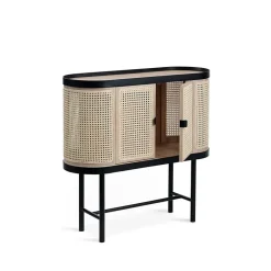 Warm Nordic Display & Glass Cabinets*Be My Guest bar cabinet, Rotting. White oiled oak. black steel stand Beige