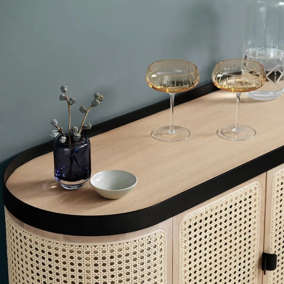 Warm Nordic Display & Glass Cabinets*Be My Guest bar cabinet, Rotting. White oiled oak. black steel stand Beige