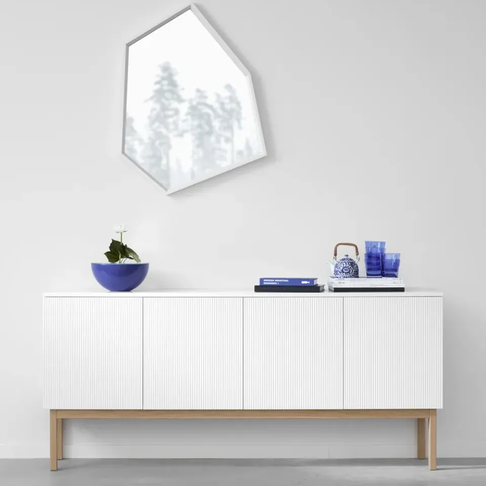 A2 Dressers & Sideboards*Beam side table, Light , light stand, tabletop in carrara marble Grey
