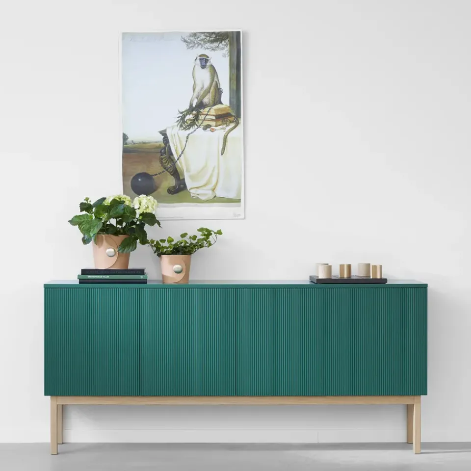 A2 Dressers & Sideboards*Beam side table, Light , light stand, tabletop in carrara marble Grey