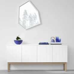 A2 Dressers & Sideboards*Beam side table, lacquer, stand in oiled oak White
