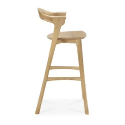 Ethnicraft Bar Stools*Beech bar stool, Lacquered oak, 75 cm Beige