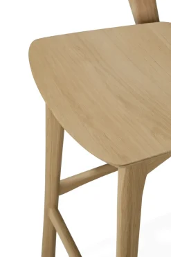 Ethnicraft Bar Stools*Beech bar stool, Lacquered oak, 75 cm Beige