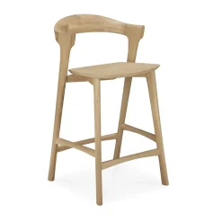Ethnicraft Bar Stools*Beech bar stool, Lacquered oak, 65 cm Beige