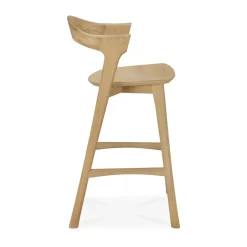 Ethnicraft Bar Stools*Beech bar stool, Lacquered oak, 65 cm Beige
