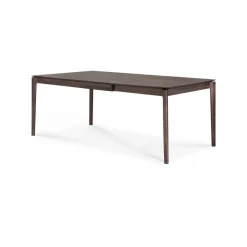 Ethnicraft Dining Tables*Beech extendable dining table, -lacquered oak, 90x140/220 cm Brown