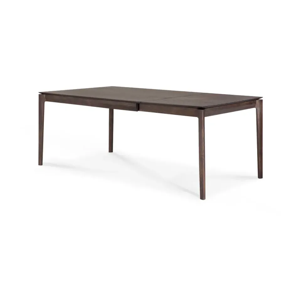 Ethnicraft Dining Tables*Beech extendable dining table, -lacquered oak, 90x140/220 cm Brown