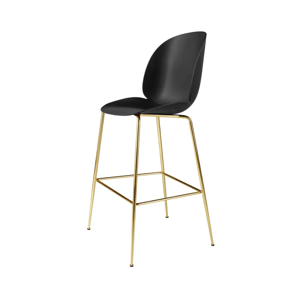 GUBI Bar Stools*Beetle Barstool high, , brass legs Black