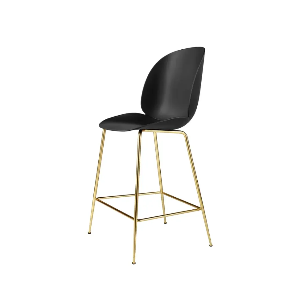GUBI Bar Stools*Beetle barstool low, , brass legs Black