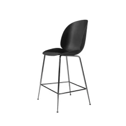 GUBI Bar Stools*Beetle barstool low, , chromed steel legs Black