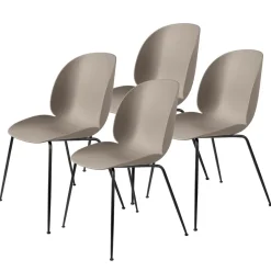 GUBI Chairs*Beetle chair black legs 4-pack, new Beige