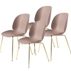 GUBI Chairs*Beetle chair brass legs 4-pack, sweet Pink