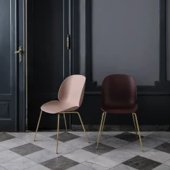 GUBI Chairs*Beetle chair brass legs 4-pack, sweet Pink