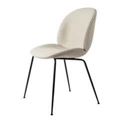 GUBI Chairs*Beetle dining chair - fully upholstered conic base, Tempt 61168-black matte Beige