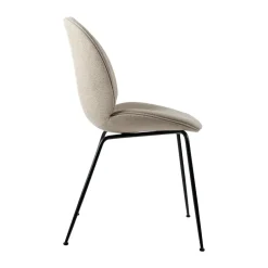 GUBI Chairs*Beetle dining chair - fully upholstered conic base, Tempt 61168-black matte Beige