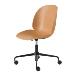 GUBI Office Chairs*Beetle Meeting Chair office chair, Amber -black Brown