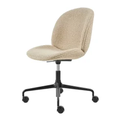 GUBI Office Chairs*Beetle Meeting Chair office chair fully upholstered, Karakorum dedar 003-black legs Beige