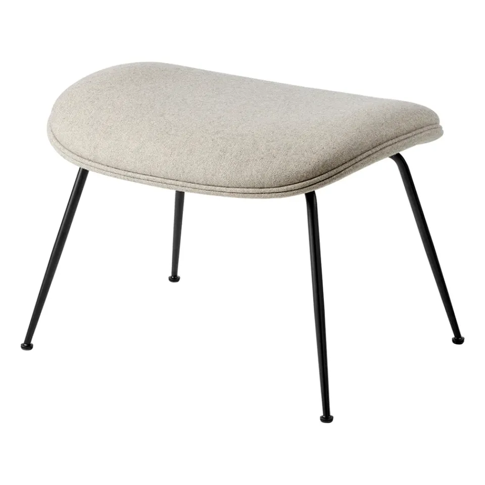 GUBI Armchairs & Footstools*Beetle Ottoman - upholstered foot stool, conic base, Plain 0025-black Beige