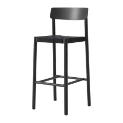 &Tradition Bar Stools*Betty TK15 Bar Chair 75 cm, lacquered ash- linen Black