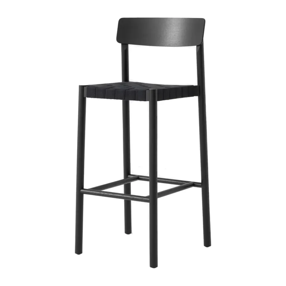 &Tradition Bar Stools*Betty TK15 Bar Chair 75 cm, lacquered ash- linen Black