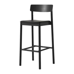 &Tradition Bar Stools*Betty TK17 Bar Chair 75 cm, Noble leather - laquered ash Black