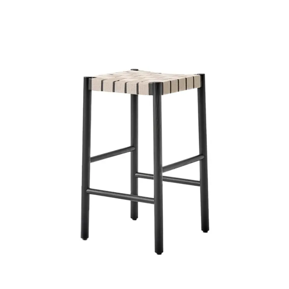 &Tradition Bar Stools*Betty TK7 barstool, , nature braided linen band seat Black